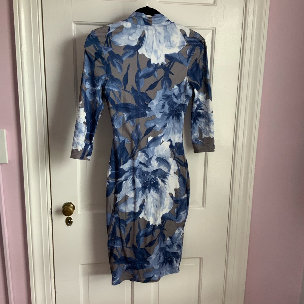 Joe & Elle Floral Blue and Gray Dress